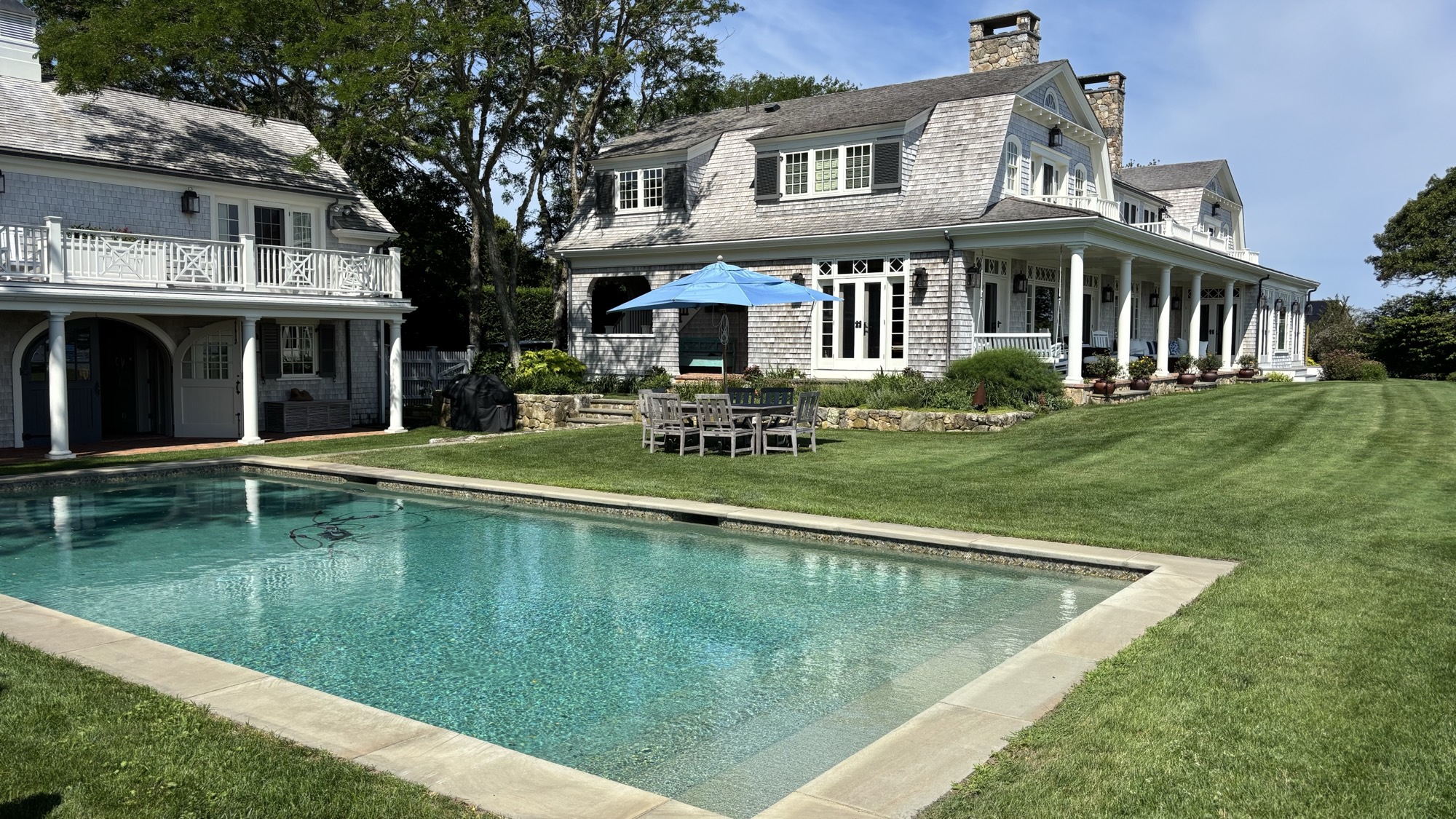 Shingle-style Marthas Vineyard home with pool